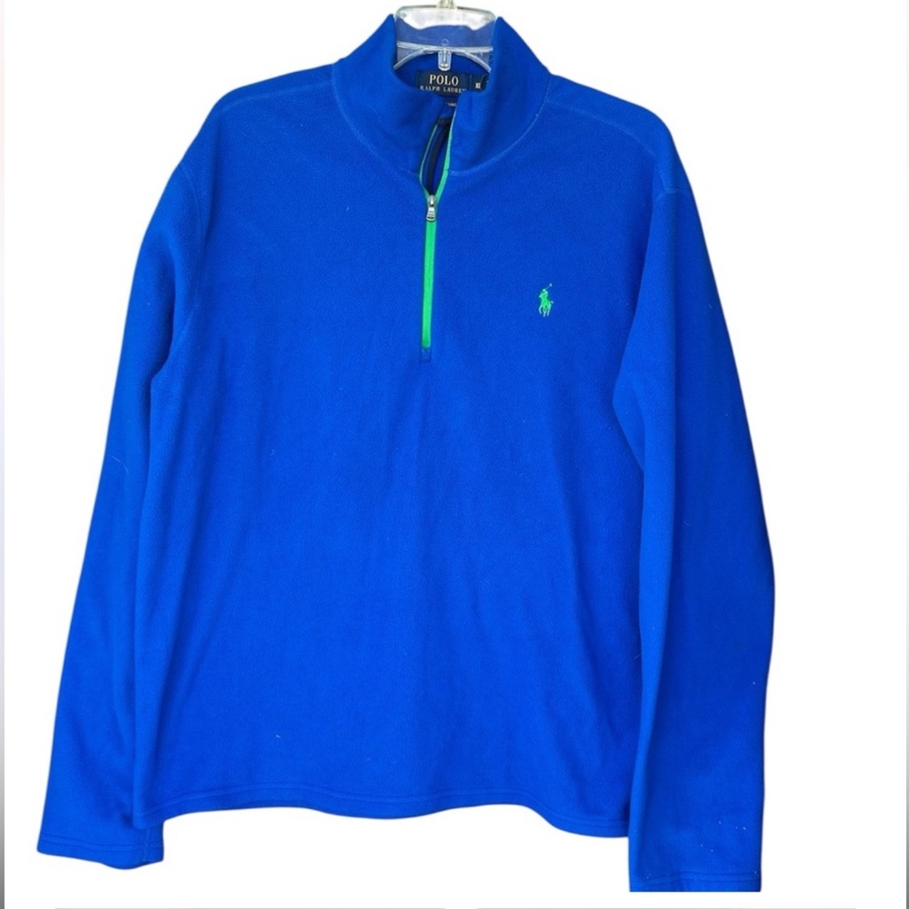 Ralph Lauren Blue Very Lightweight Fleece Quarter Zip Pullover Size XL